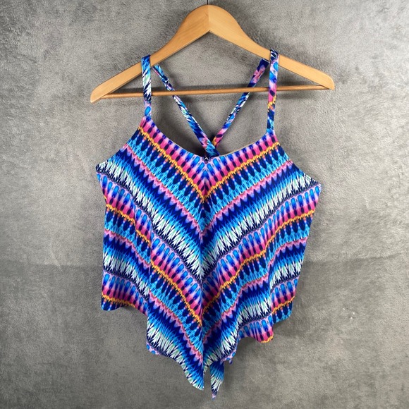 Swimsuits for All Tankini Swimsuit Size 16 2 Piece Beach Boho Vacation Resort - Picture 2 of 8